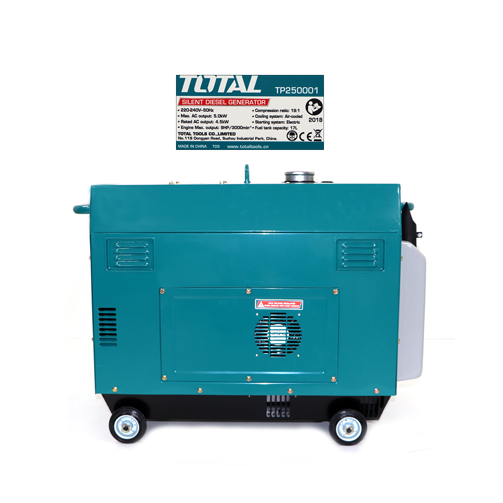 POWER GENERATORS TOTAL SILENT DIESEL GENERATOR 5000W 6.2 KVA SINGLE